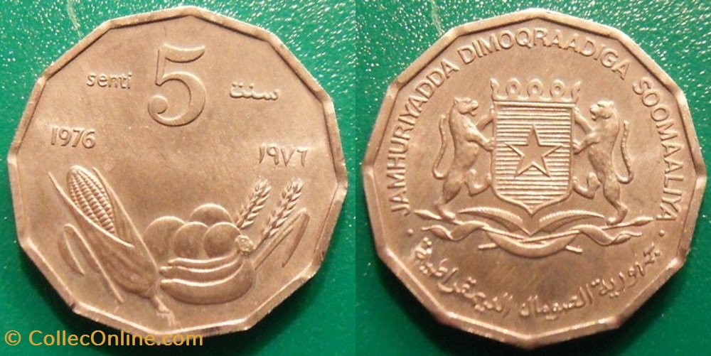 monnaie monde 5 senti 1976