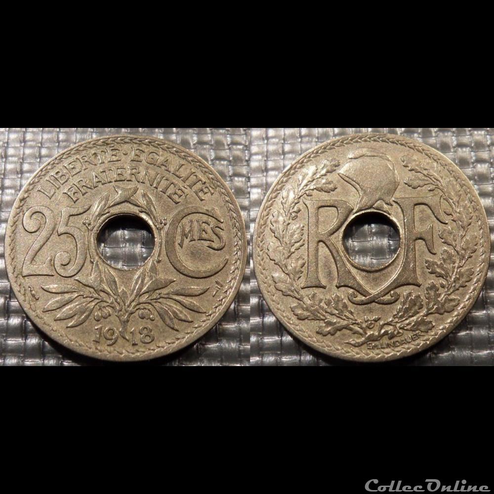 Fd 25 centimes EM Lindauer 1918 24mm 5g monnaie france moderne fd 25 centimes em lindauer 1918 24mm 5g