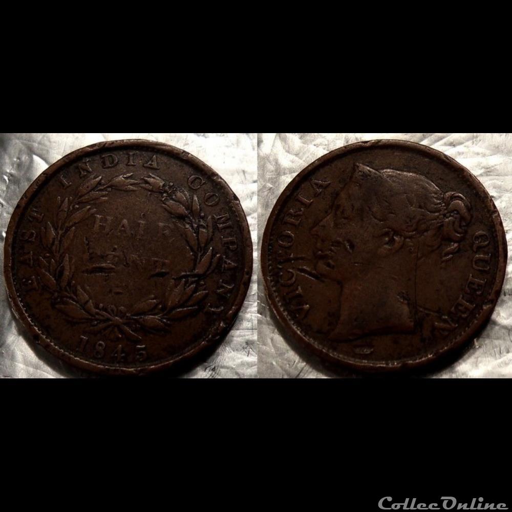 monnaie monde india east india company 1 2 cent 1845