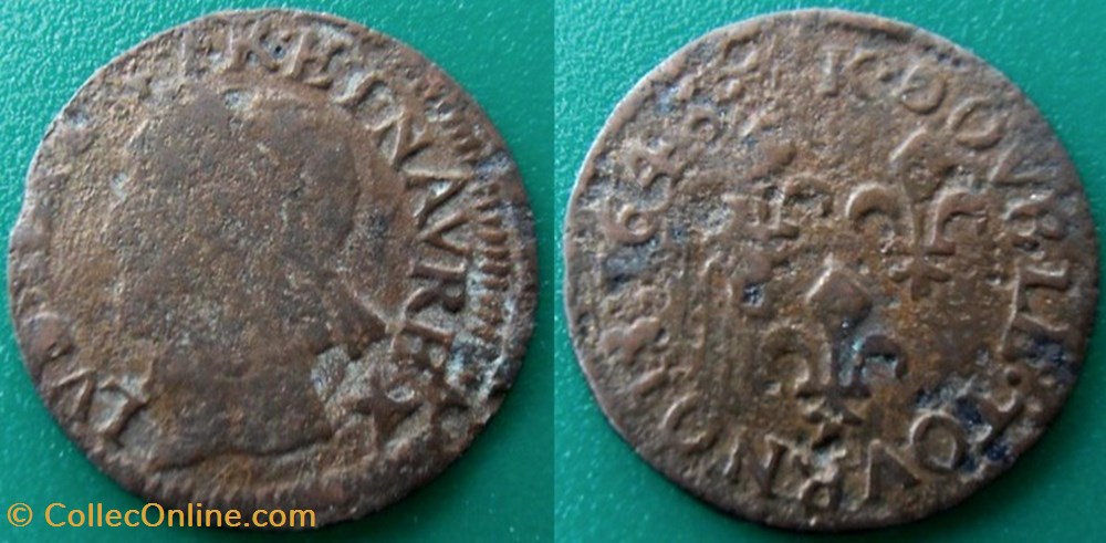monnaies europe medievale france royales g1 louis xiii bordeaux 1643 variante nav