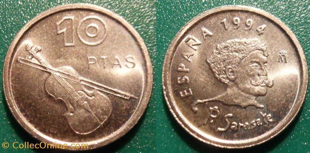 10 Pesetas 1994 Pablo de Sarasate monnaie monde espagne 10 pesetas 1994 pablo de sarasate