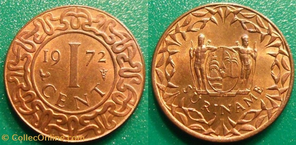 1 Cent 1972 monnaie monde suriname 1 cent 1972