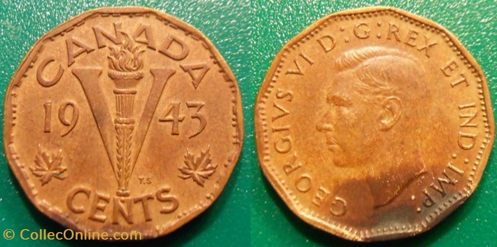 5 Cents 1943 monnaie monde canadum 5 cents 1943