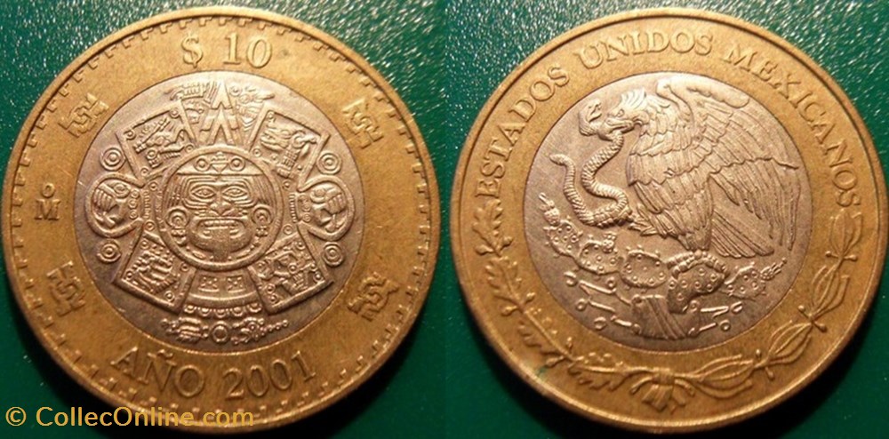 10 Pesos 2001 monnaie monde mexique 10 pesos 2001