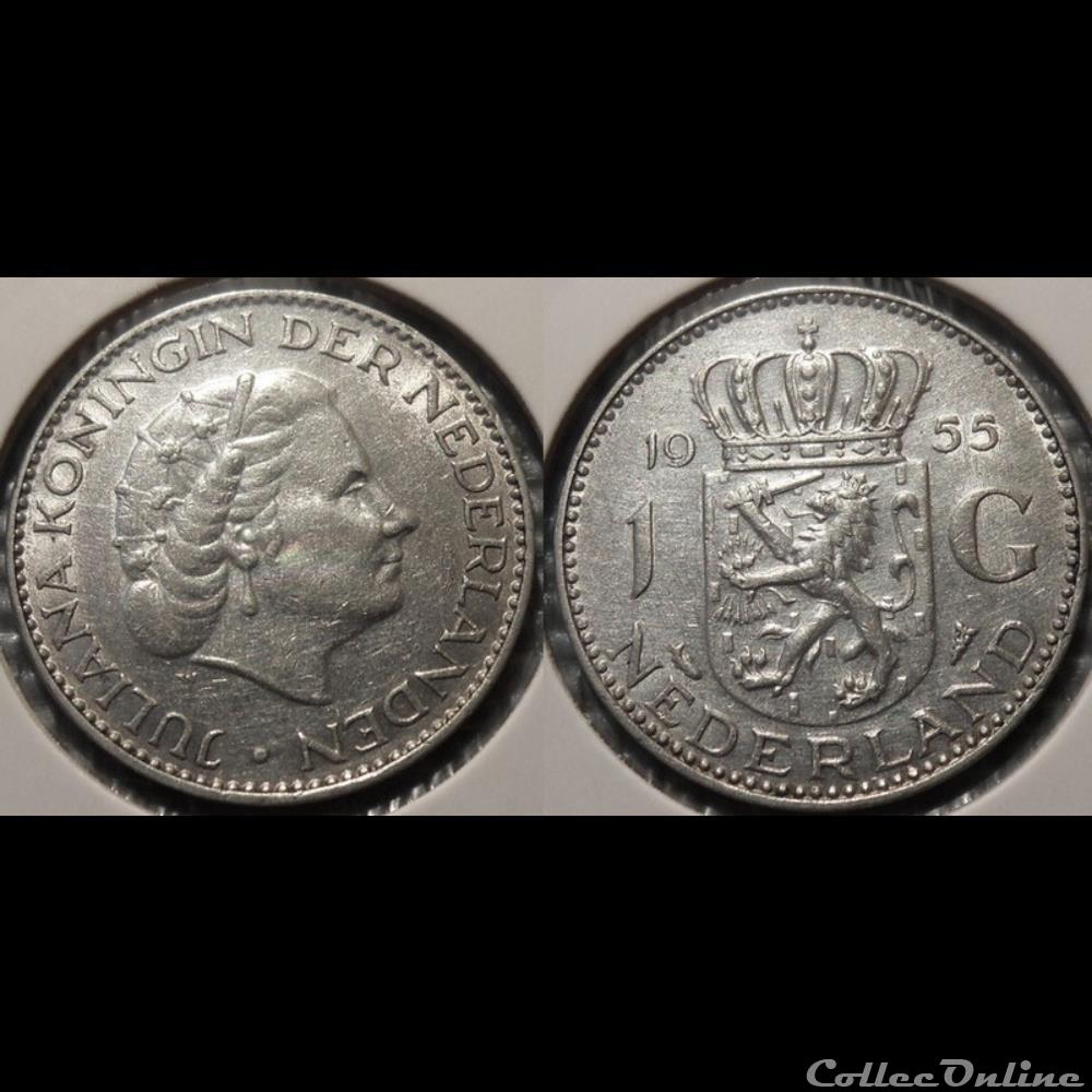 Pays Bas 1 Gulden 1955 monnaie france moderne pays bas 1 gulden 1955