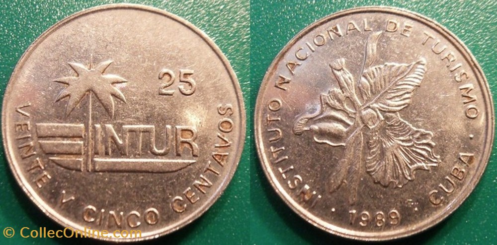monnaie monde cuba 25 centavos 1989