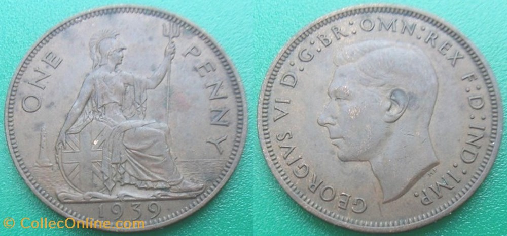 monnaie monde royaume uni 1 penny 1939