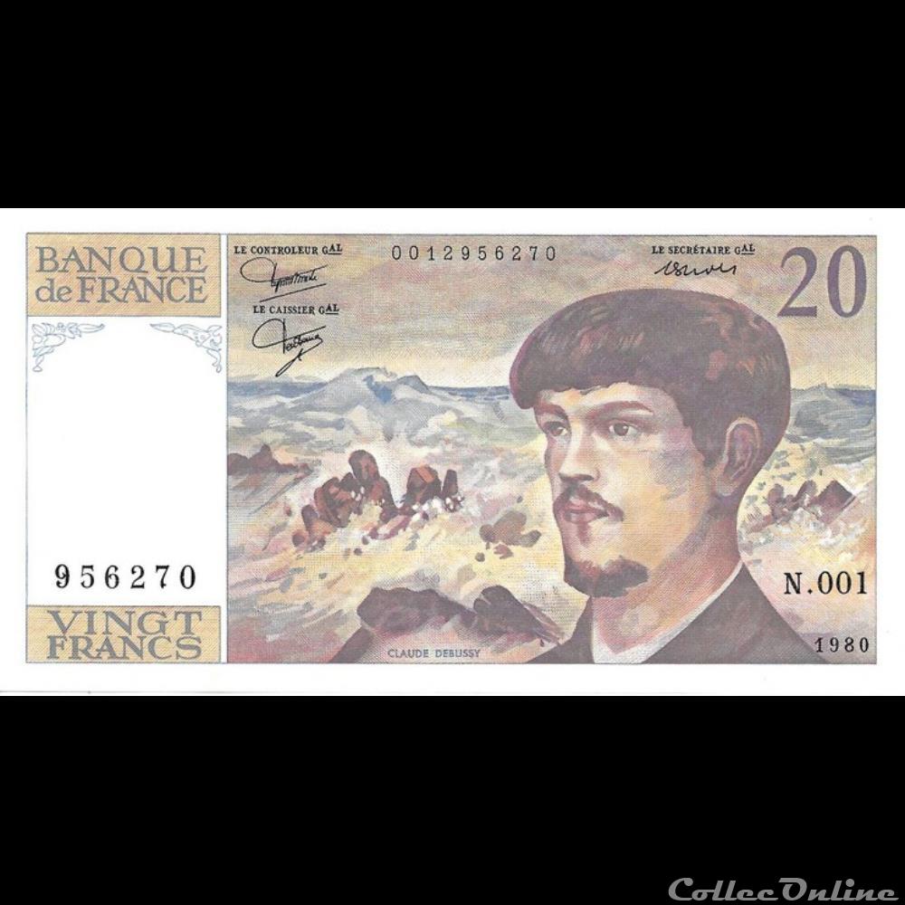 billet france banque xxe 20 francs debussy