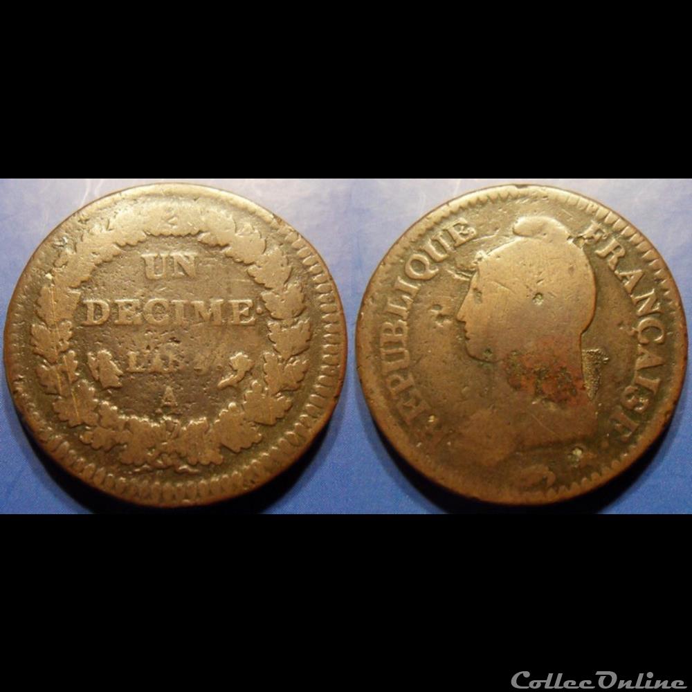 C-Directoire/Consulat Un DécimeAn 5A Augustin Dupré monnaie france moderne c directoire consulat un decimean 5a augustin dupre