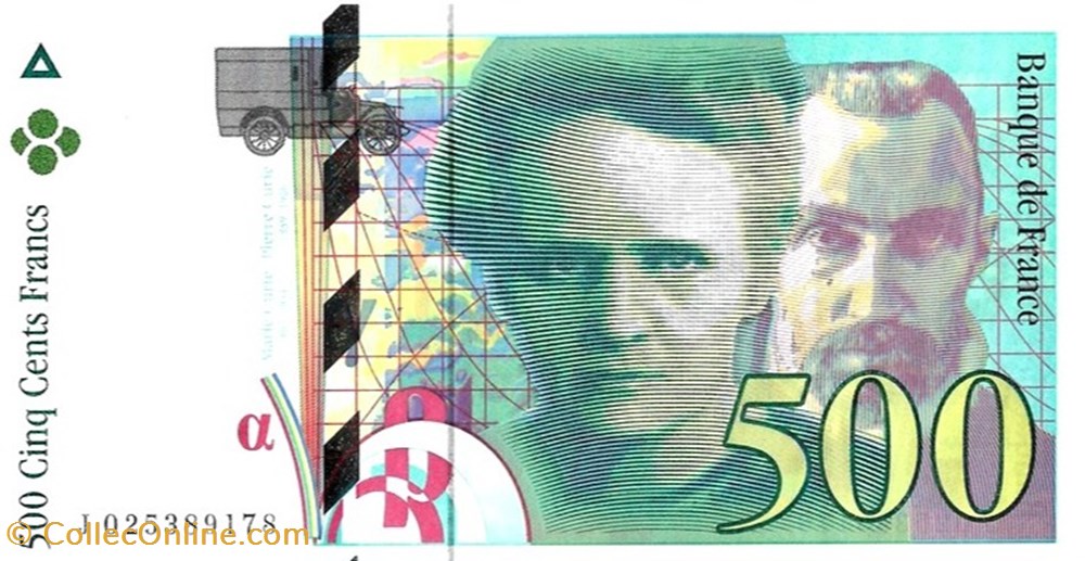 billets europe france 500 francs pierre et marie curie