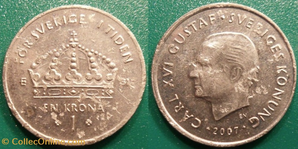 monnaie monde suede 1 krona 2007