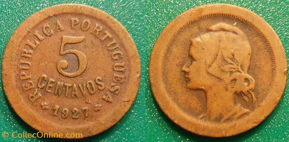 5 Centavos 1927 monnaie monde portugal 5 centavos 1927