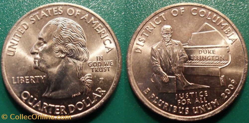 1/4 dollar 2009 P District de Columbia monnaie monde etat uni 1 4 dollar 2009 p district de columbia