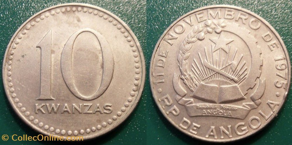 10 Kwanzas 1975 monnaie monde angola 10 kwanzas 1975