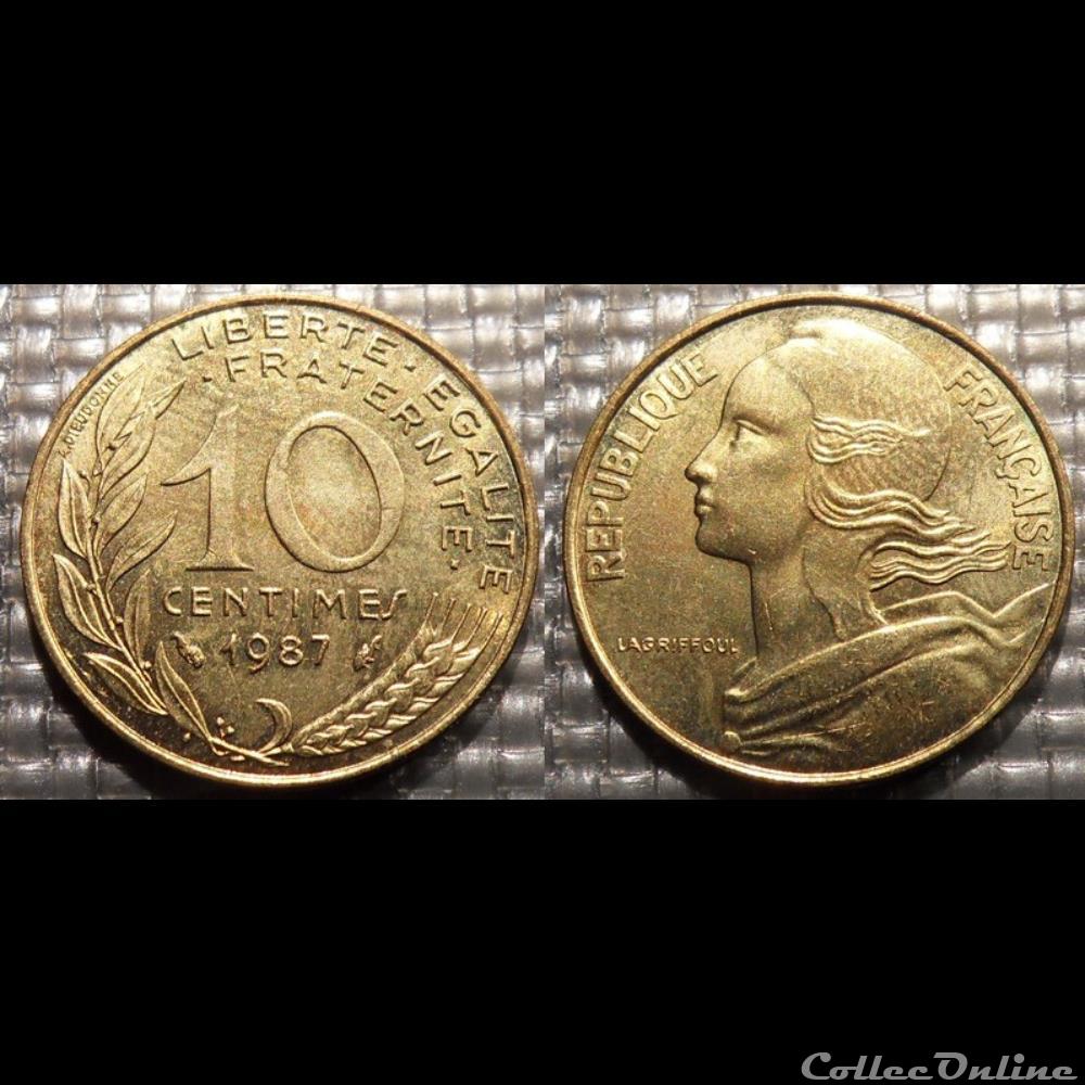 monnaie france moderne di 10 centimes marianne 1987 20mm 3g