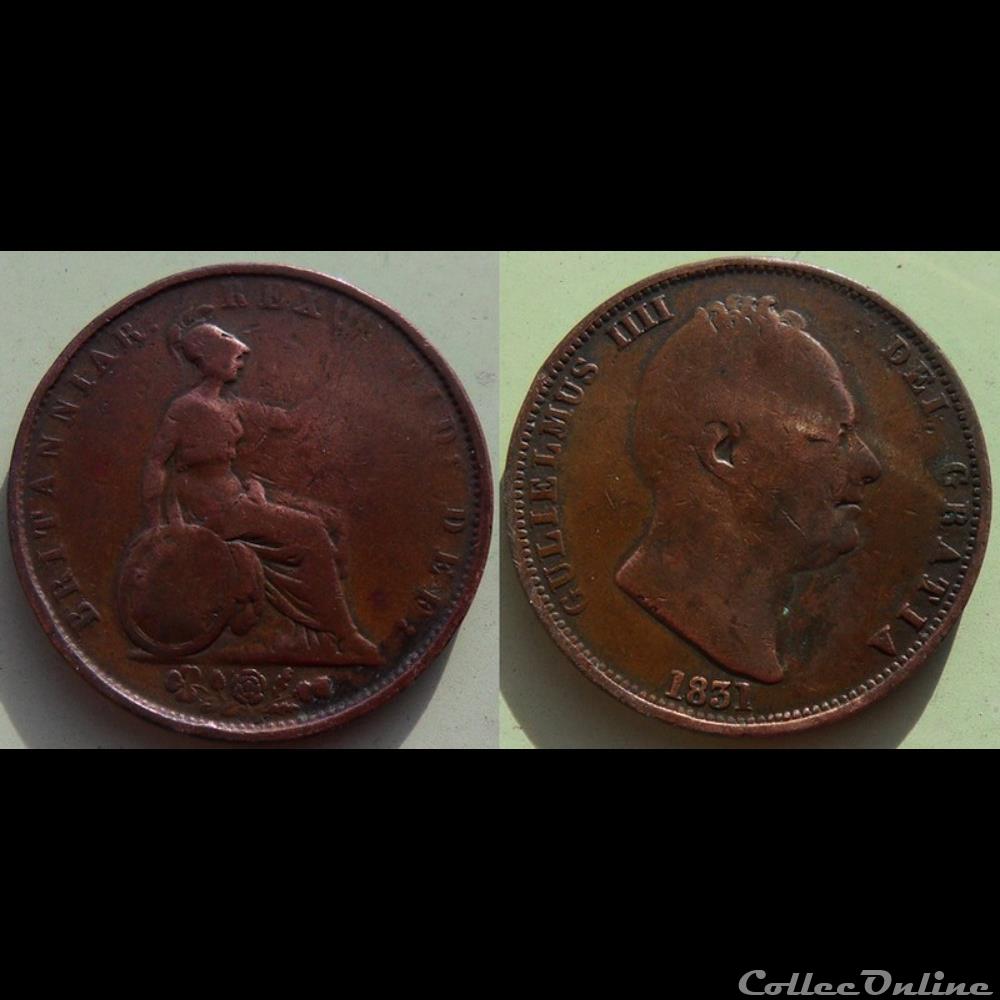 Grande Bretagne Half Penny 1831 monnaie monde moderne grande bretagne half penny 1831
