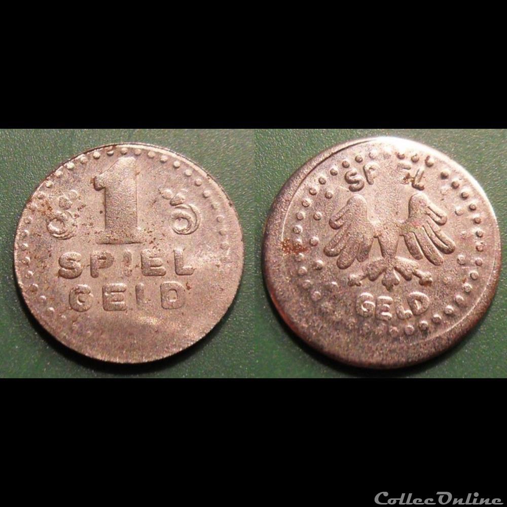 e- J etr Allemagne Spielgeld 1 monnaie jeton mereaux e j etr allemagne spielgeld 1