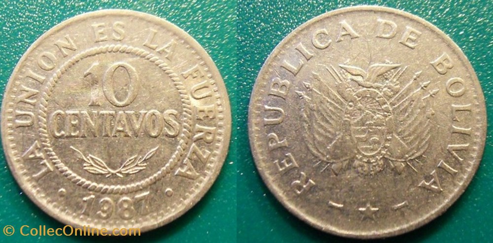 10 Centavos 1987 monnaie monde bolivie 10 centavos 1987