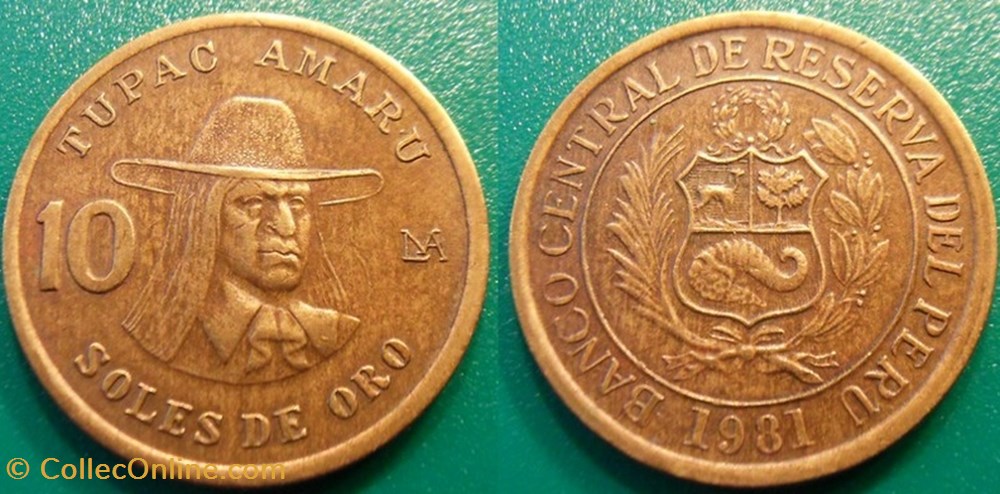 10 Soles de Oro 1981 monnaie monde perou 10 soles de oro 1981