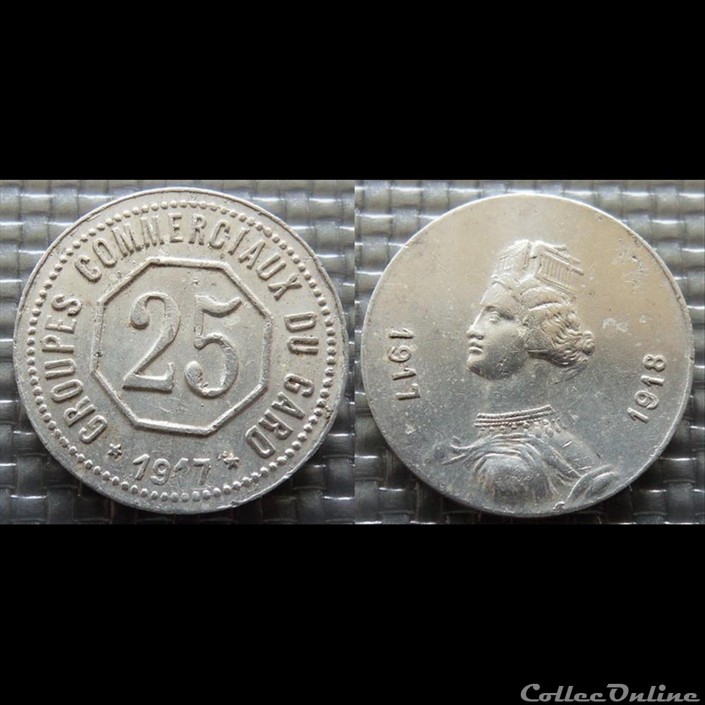 p- MN Gard 25 C. 1917-1918 Al Elie:10.2 monnaies paranumismatique jetons poids p mn gard 25 c 1917 1918 al elie 10 2