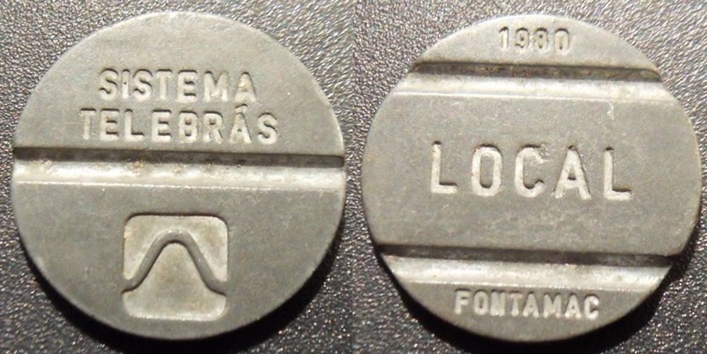 et- J etr Télécommunications BRESIL Sistema Telebras 1980 Local Fontamac monnaies paranumismatique jetons poids et j etr telecommunications bresil sistema telebras 1980 local fontamac