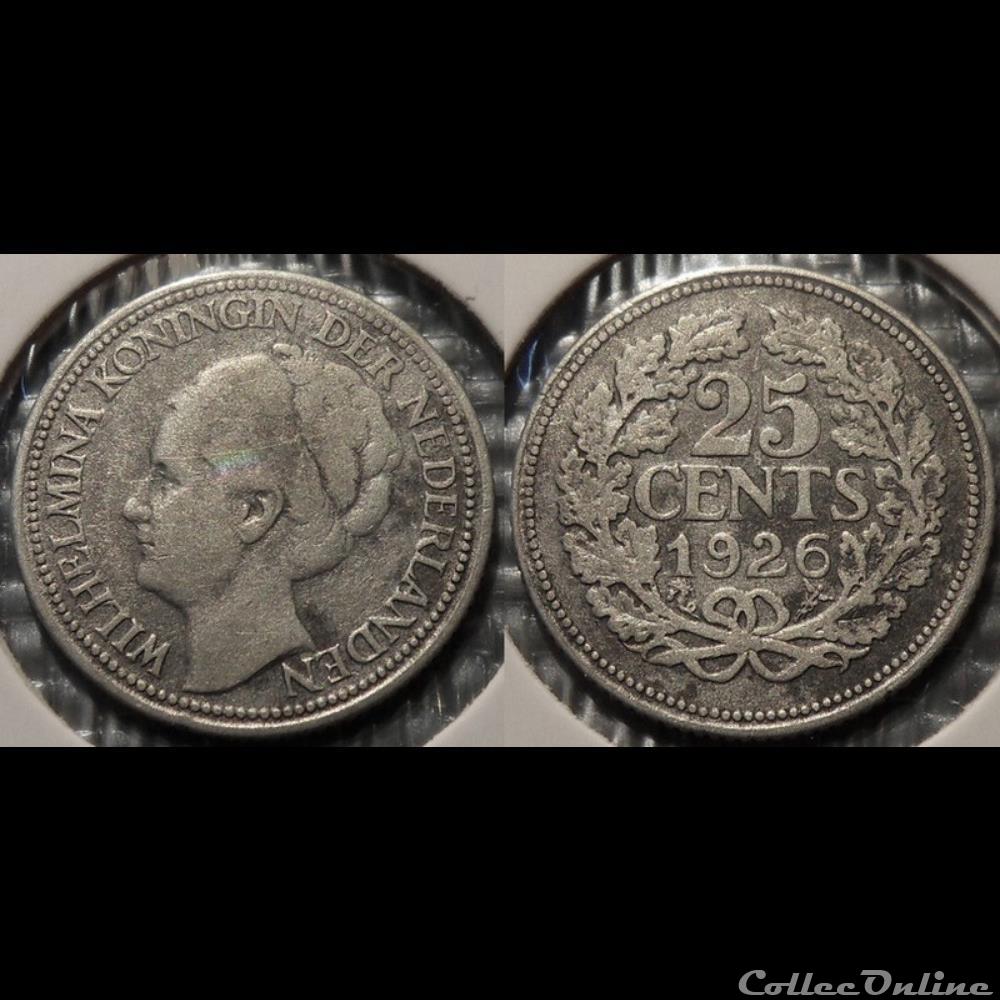 Pays Bas 25 Cents 1926 monnaie monde moderne pays bas 25 cents 1926