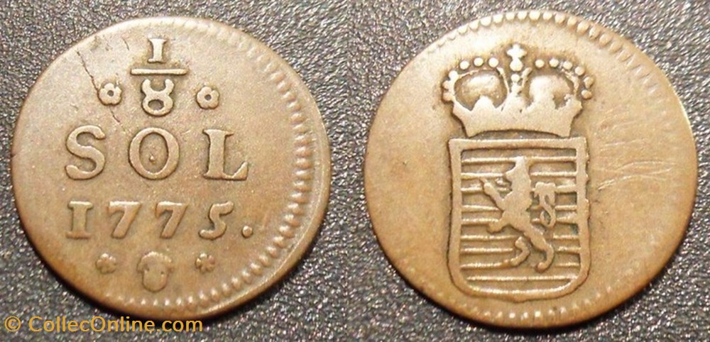 Luxembourg 1/8 Sol 1775 monnaies monde luxembourg 1 8 sol 1775