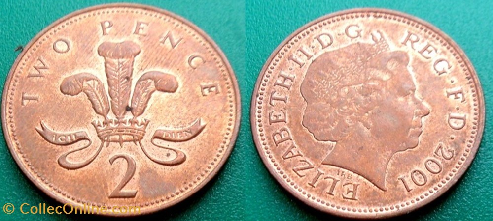2 Pence 2001 monnaie monde royaume uni 2 pence 2001