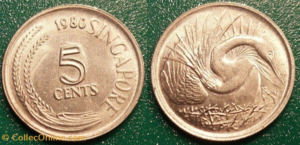 5 Cents 1980 monnaie monde singapour 5 cents 1980