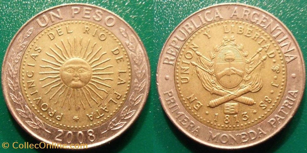 1 Peso 2008 monnaies monde argentine 1 peso 2008