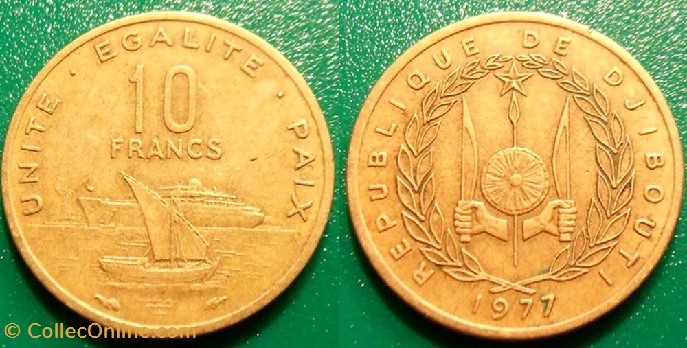 10 Francs 1977 monnaie monde djibouti 10 francs 1977