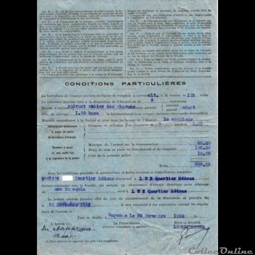 Vieux papiers: Labouheyre Police au compteur 1931 autre vieux papiers labouheyre police au compteur 1931