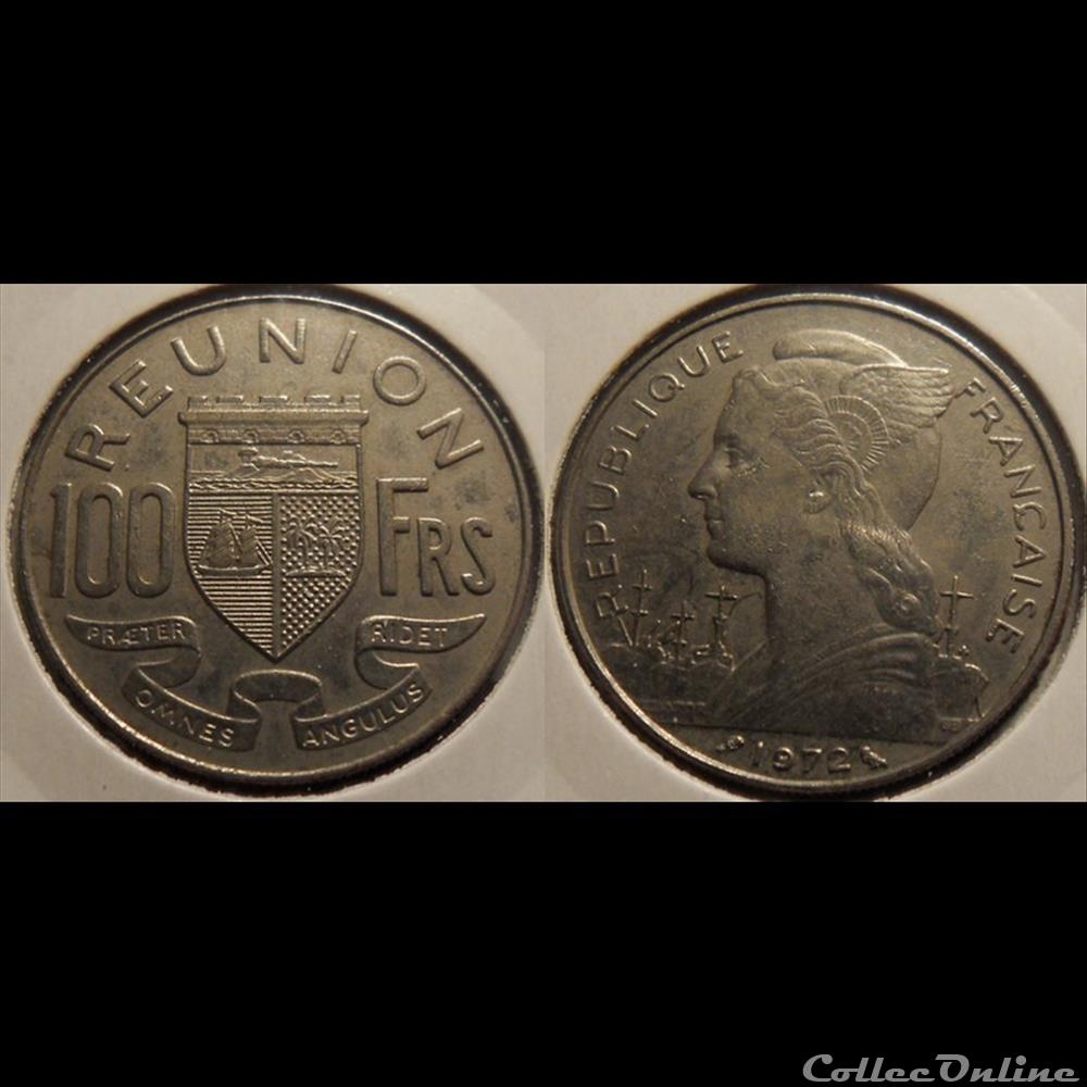Réunion (Ile de la) 100 Francs République Française 1972 monnaie france colony reunion ile de la 100 francs republique francaise 1972
