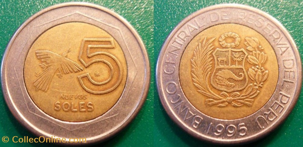 5 Nuevos Soles 1995 monnaie monde perou 5 nuevos soles 1995