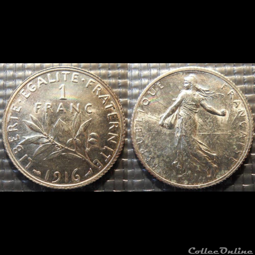 Ha 1 franc Semeuse 1916 23mm 5g monnaie france moderne ha 1 franc semeuse 1916 23mm 5g