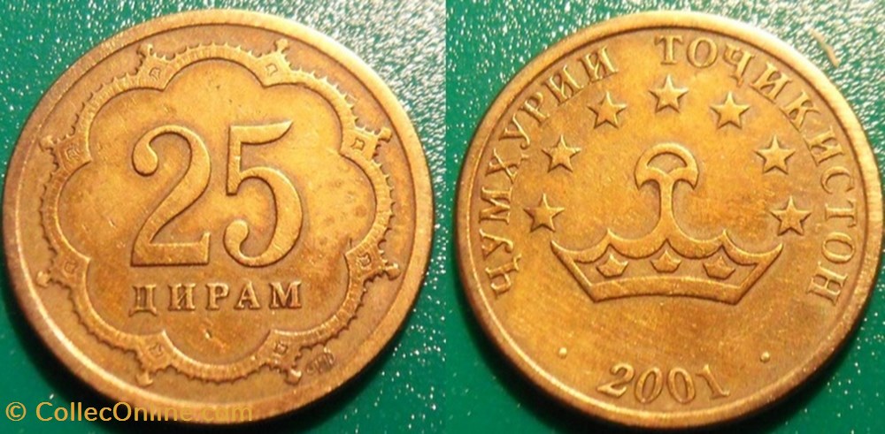25 Drams 2001 monnaie monde tadjikistan 25 drams 2001