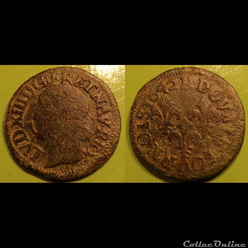 monnaies france royales g1 louis xiii la rochelle 1642