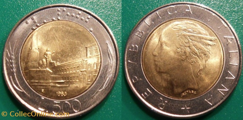 monnaies monde italie 500 lires 1988