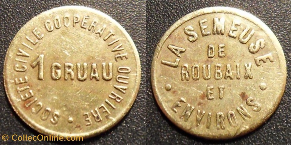 p- MN Roubaix 1 Gruau Elie:85.1 page 380 monnaies paranumismatique jetons poids p mn roubaix 1 gruau elie 85 1 page 380