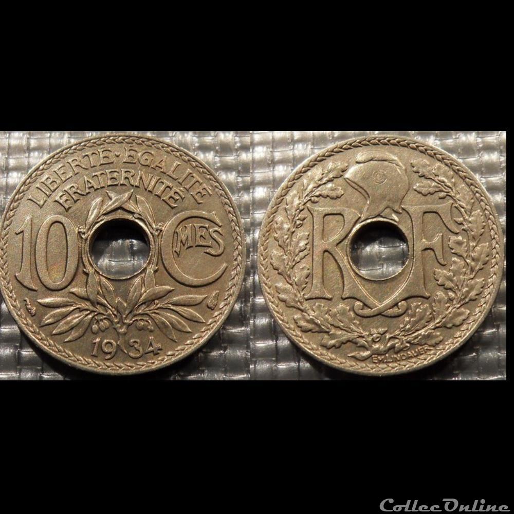 Dc 10 centimes EM Lindauer 1934 21mm 4g monnaie france moderne dc 10 centimes em lindauer 1934 21mm 4g