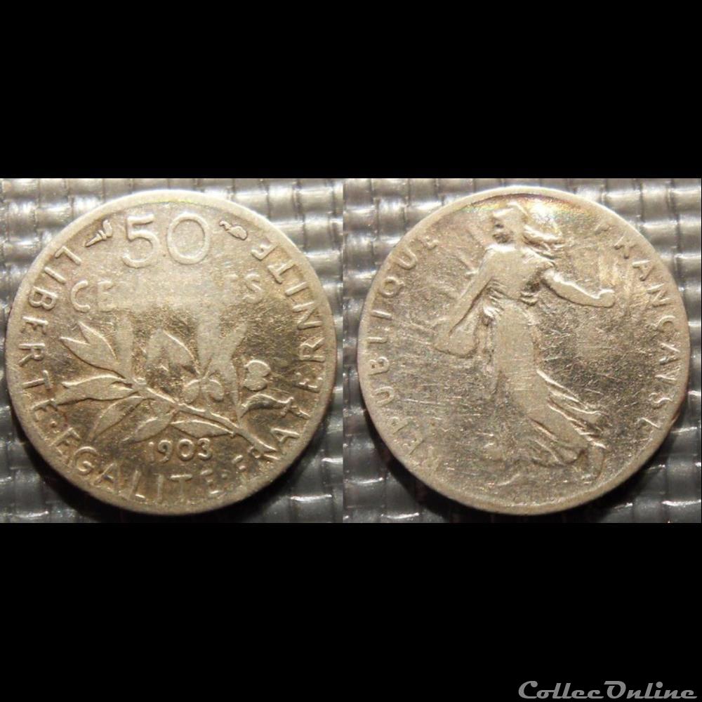 Ga 50 centimes Semeuse 1903 18mm 2.5g monnaie france moderne ga 50 centimes semeuse 1903 18mm 2 5g