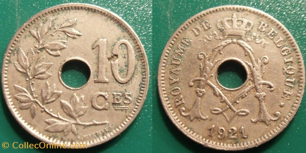 10 Centimes 1921 Belgique monnaie monde 10 centimes 1921 belgique