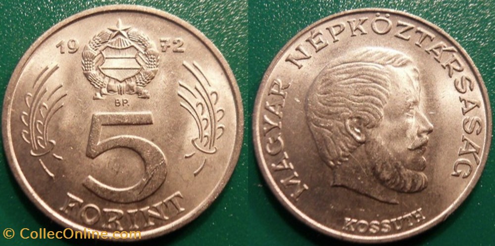5 Forint 1972 monnaie monde hongrie 5 forint 1972