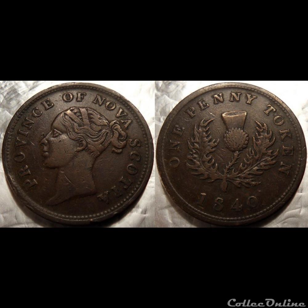 Canada Nova Scotia One Penny 1840 monnaie monde canada nova scotia one penny 1840