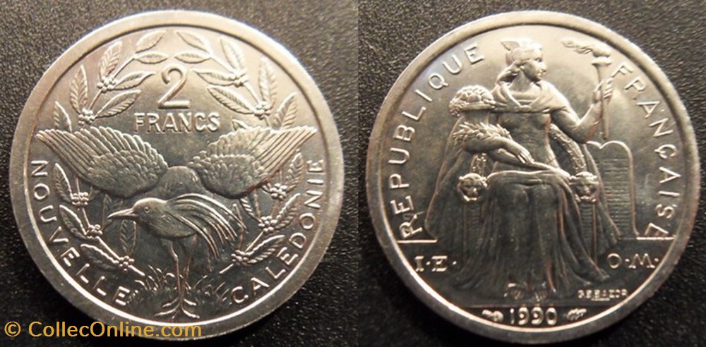 Nouvelle Calédonie 2 Francs 1990 IEOM monnaies colonies francaises nouvelle caledonie 2 francs 1990 ieom