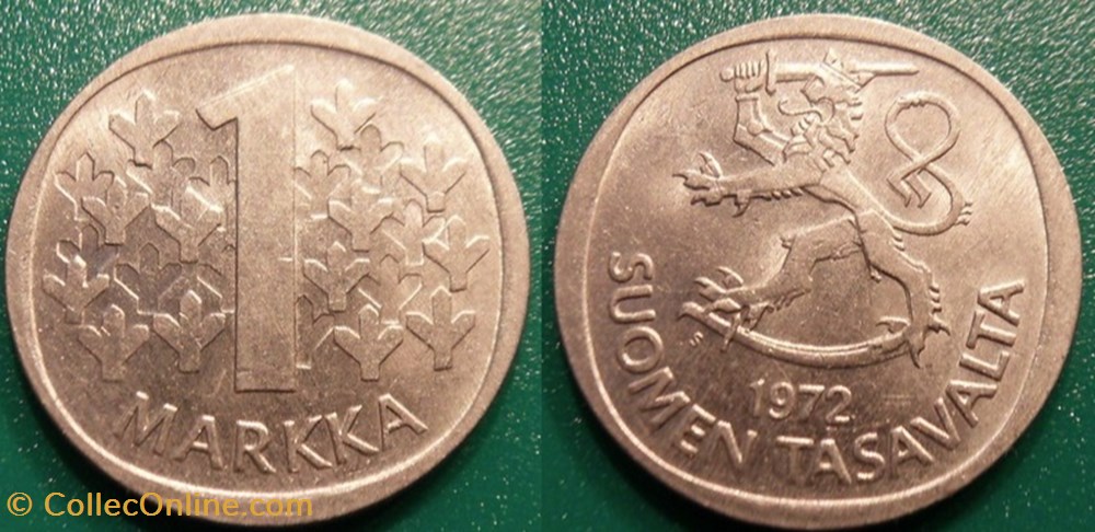 1 Markka 1972 monnaie monde finlande 1 markka 1972
