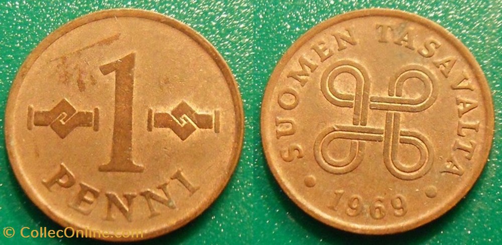1 Penni 1969 monnaie monde finlande 1 penni 1969