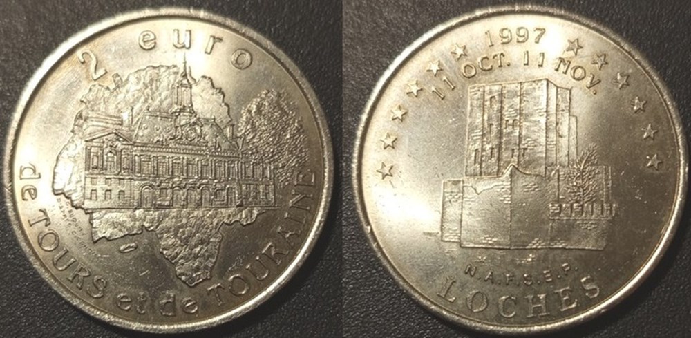 monnaies paranumismatique jetons poids d jeton loches 2 euro 1997