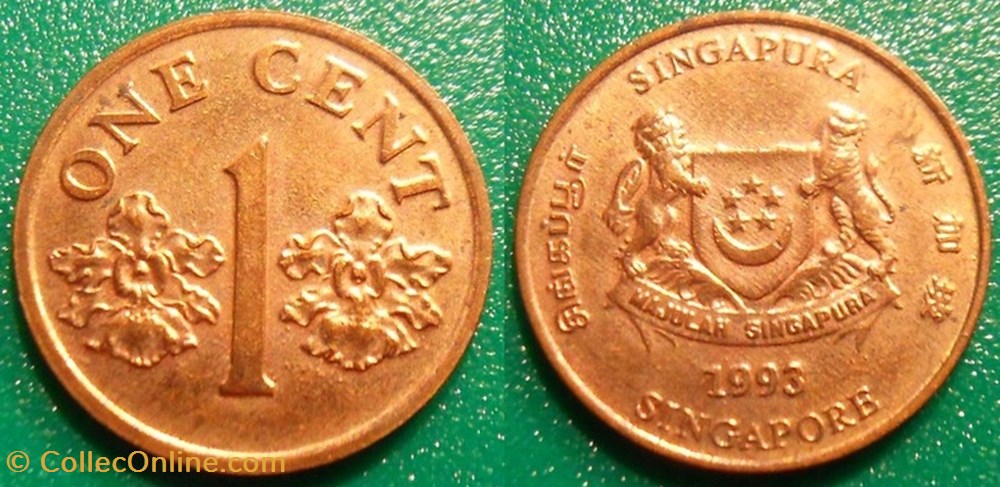 1 Cent 1993 monnaie monde singapour 1 cent 1993
