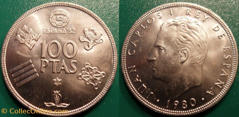 monnaie espana 82 100 pesetas 1980 coupe du monde de football de 1982 en espagne